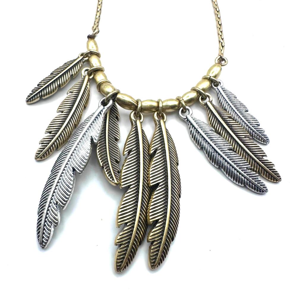 Lucky Brand Feather Necklace NWT Boho Casual Jewelry Bohemian Festival wear